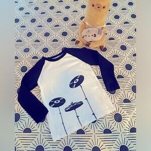Cool and Fun Music Graphic Boy’s Raglan L/S Tee (Sz 8)